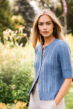Load image into Gallery viewer, Marea Leah Pointelle Cardigan - Indigo
