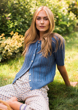 Load image into Gallery viewer, Marea Leah Pointelle Cardigan - Indigo