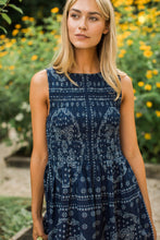 Load image into Gallery viewer, Marea Sara Smocked Shortie Dress - Navy Bandana