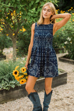 Load image into Gallery viewer, Marea Sara Smocked Shortie Dress - Navy Bandana