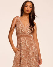 Load image into Gallery viewer, Ramy Brook Mariam Smocked Waist Midi Dress - Coffee Dot