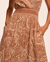 Load image into Gallery viewer, Ramy Brook Mariam Smocked Waist Midi Dress - Coffee Dot