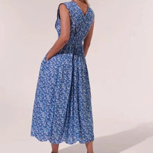 Load image into Gallery viewer, Poupette St. Barth Long Dress Agnes - Blue Paquerette