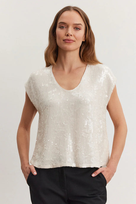 Velvet Elorie Top - Cream