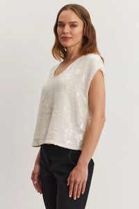 Velvet Elorie Top - Cream