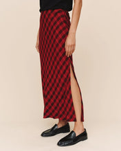Load image into Gallery viewer, Bella Dahl Side Slit Bias Maxi Skirt - Red &amp; Black Check
