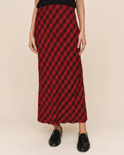 Load image into Gallery viewer, Bella Dahl Side Slit Bias Maxi Skirt - Red &amp; Black Check