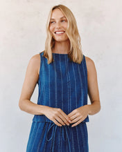 Load image into Gallery viewer, Bella Dahl Sleeveless Button Back Top - Indigo Stripe