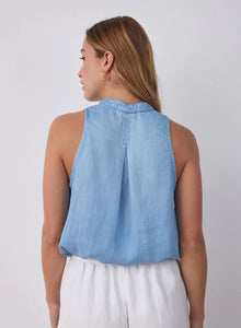 Bella Dahl Sleeveless Elastic Waist Pullover - Caribbean Wash