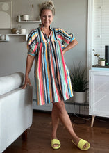 Load image into Gallery viewer, Never A Wallflower High Neck Dress - Stripe