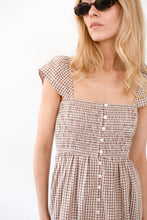 Load image into Gallery viewer, Marea Celine Dress - Mocha Mini Gingham