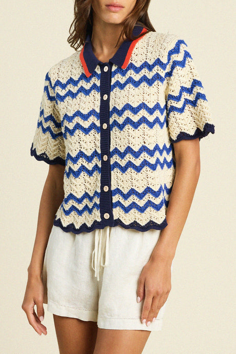 Trovata  Paloma Cardigan - Blue Stripe