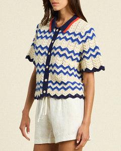 Trovata  Paloma Cardigan - Blue Stripe