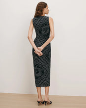 Load image into Gallery viewer, Veronica Beard Sylviani Bandana Midi Dress - Navy/Dove White
