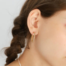 Load image into Gallery viewer, Tai Pave CZ Twist Hoops - 2 Sizes