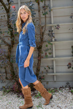Load image into Gallery viewer, Marea Teagan Corduroy Shirtdress - Indigo