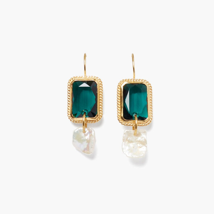 Chan Luu Geneva Drop Earrings - Emerald