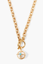 Load image into Gallery viewer, Chan Luu White Pearl &amp; Turquoise Charm Necklace - Gold