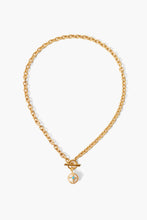 Load image into Gallery viewer, Chan Luu White Pearl &amp; Turquoise Charm Necklace - Gold