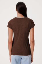 Load image into Gallery viewer, Goldie S/S Metallic Ringer Tee - Coffee Multi