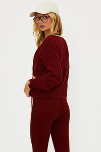 Beach Riot Gene Cardigan - Maroon Merlot Colorblock