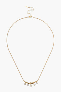 Chan Luu Crystal Crescent Necklace - Yellow Gold