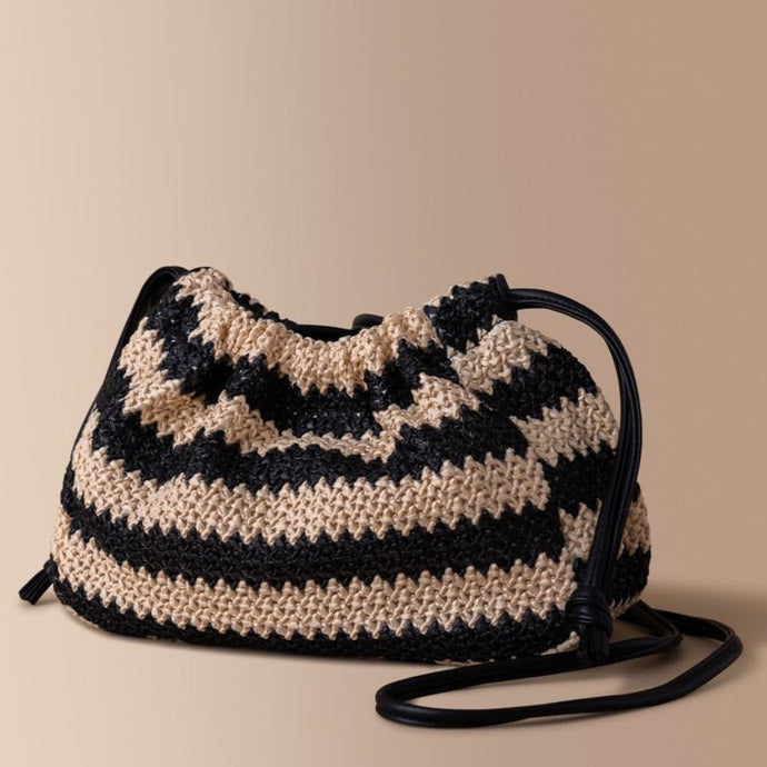 Jules Kae Brielle Bucket - Striped Straw/Black