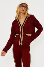 Load image into Gallery viewer, Beach Riot Gene Cardigan - Maroon Merlot Colorblock