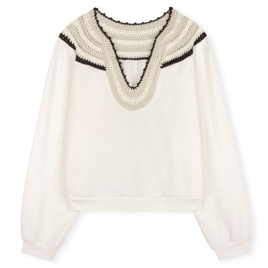 Rails Sava Sweatshirt - Ivory Crochet