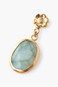 Chan Luu Flower Drop Earrings - Emerald
