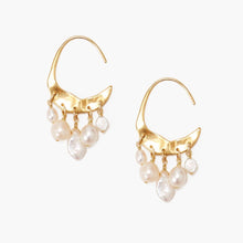 Load image into Gallery viewer, Chan Luu Petite Crescent Hoop Earrings - White Pearl