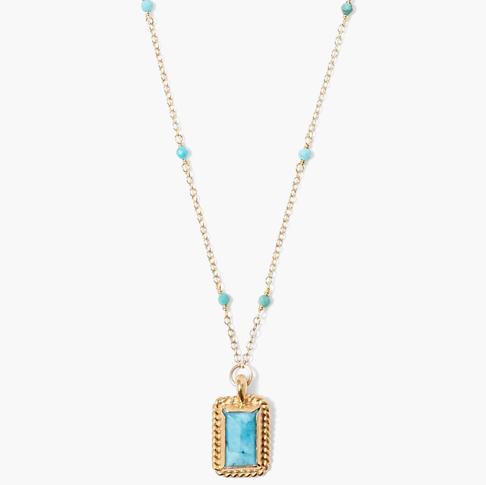 Chan Luu Beaded Bezel Wrapped Stone Necklace - 2 Colors