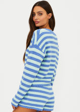 Load image into Gallery viewer, Beach Riot Beach Sweater - Sapphire Sea Stripe