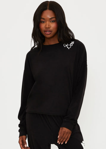 Beach Riot Devyn Oversized Sweatshirt - Boo Black