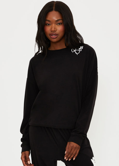 Beach Riot Devyn Oversized Sweatshirt - Boo Black