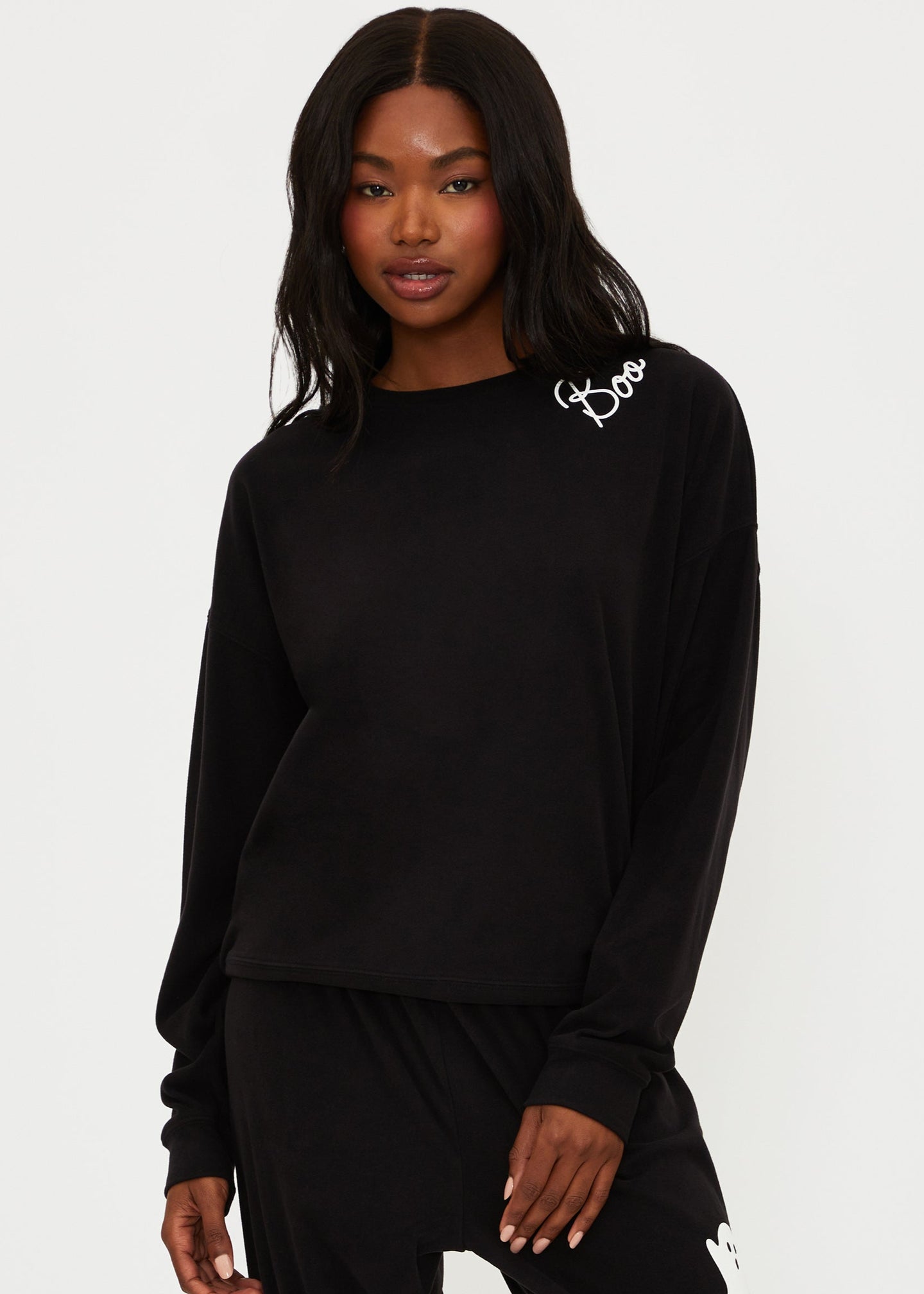 Beach Riot Devyn Oversized Sweatshirt - Boo Black