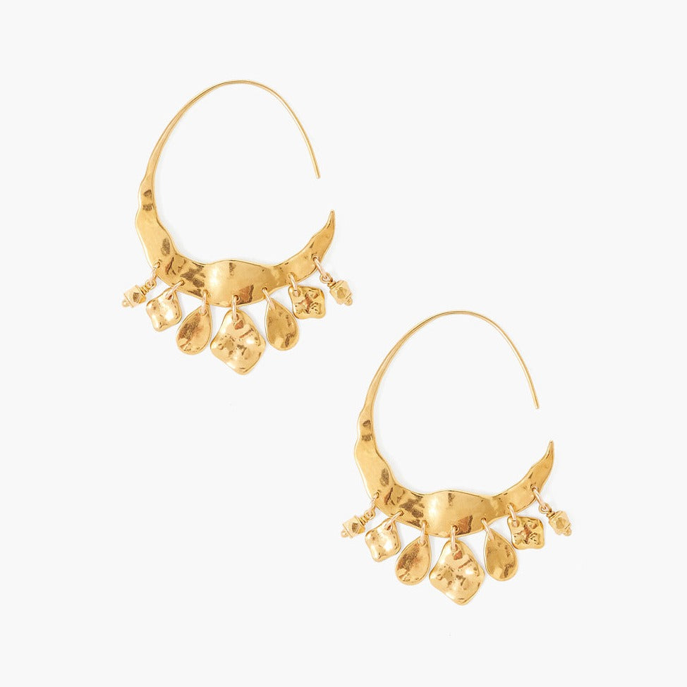 Chan Luu Crescent Hoop Earrings - Gold