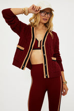 Load image into Gallery viewer, Beach Riot Gene Cardigan - Maroon Merlot Colorblock