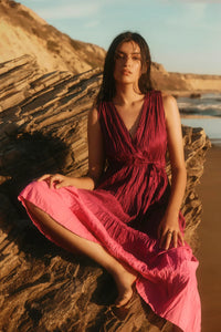 Velvet Marilyn Dress - Fuchsia