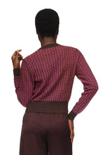 Load image into Gallery viewer, Brodie Ethereal Stitch Crew - Dark Brown/Neon Pink