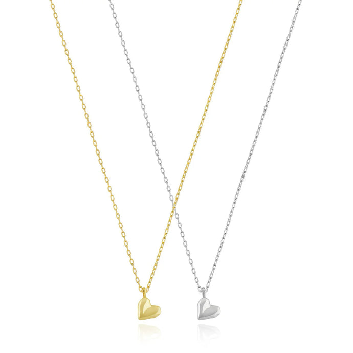 Floating Wavy Heart on Dainty Chain - 2 Colors