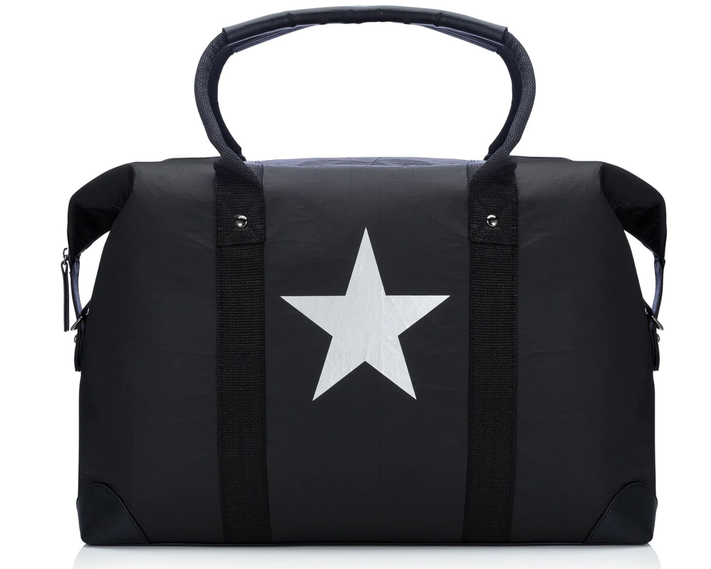 Hi, Love Travel he Weekender Bag - Black w/Silver Star