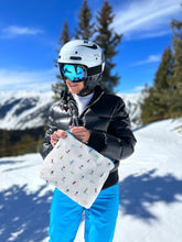 Load image into Gallery viewer, Hi, Love Travel Medium Zipper Pack - Dancing Skiers with Goggles