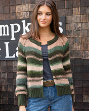 Load image into Gallery viewer, Wooden Ships Inez Cardi Chunky - Waxed Loden Stripe