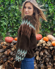 Load image into Gallery viewer, Wooden Ships Jaxon Fair isle Raglan Chunky - Brown Brick Multi
