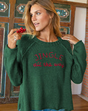 Load image into Gallery viewer, Wooden Ships Jingle Raglan Crew Chunky - Green/Red Ginger