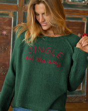 Load image into Gallery viewer, Wooden Ships Jingle Raglan Crew Chunky - Green/Red Ginger