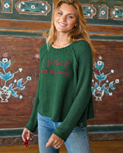 Load image into Gallery viewer, Wooden Ships Jingle Raglan Crew Chunky - Green/Red Ginger