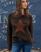 Load image into Gallery viewer, Wooden Ships Star Raglan Crew Chunky - Brown Brick/Chestnut