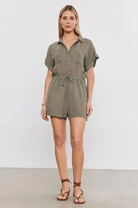 Velvet Clare Linen Romper - 2 Colors